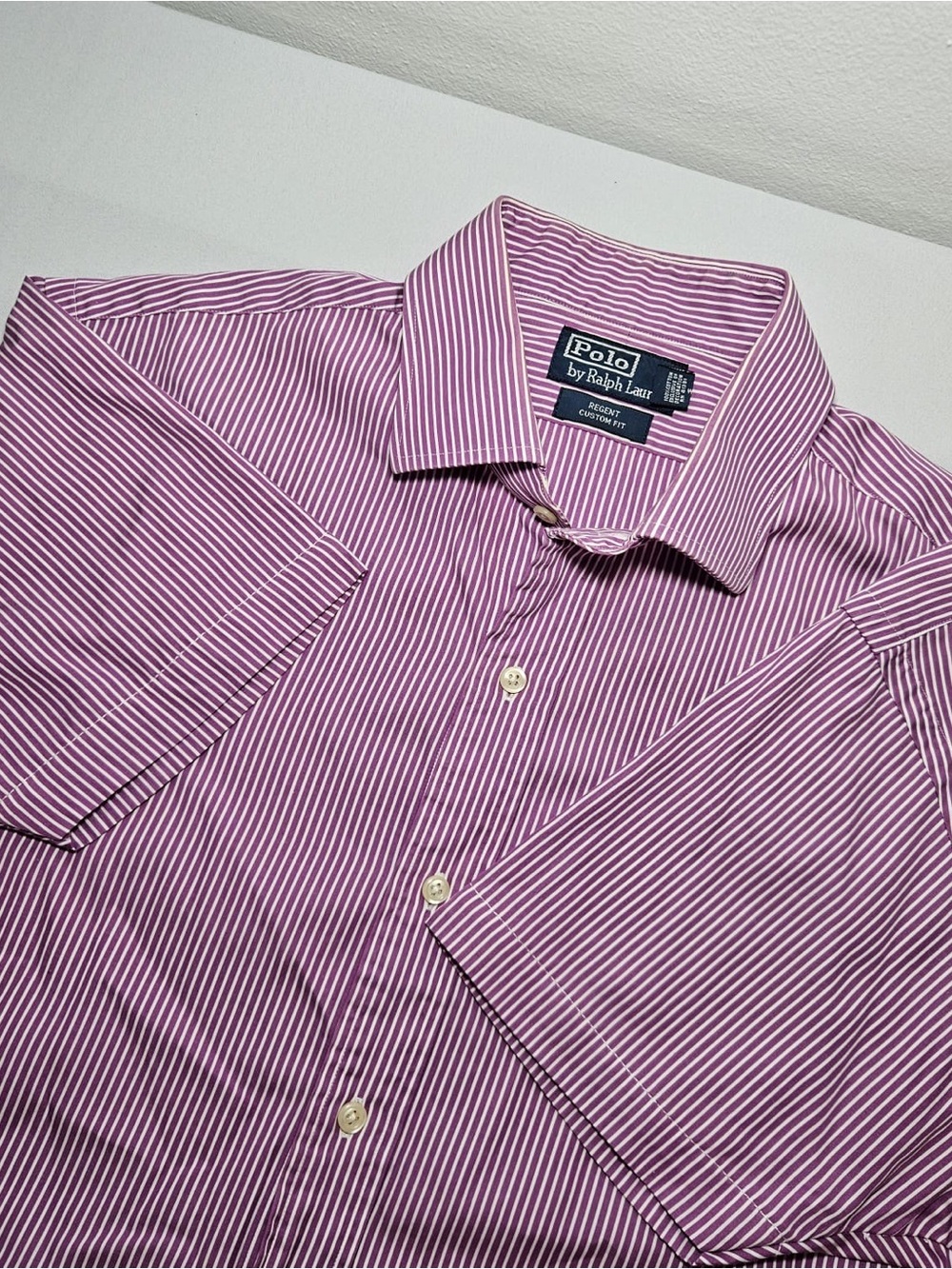 Polo Ralph Lauren Regent Custom Fit Shirt 16.5 42 Purple Stripe